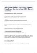  Salesforce Platform Developer I Dumps Prep Exam Questions And 100% Correct Answers.