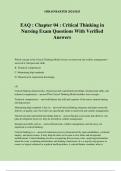 EAQ : Chapter 04 : Critical Thinking in Nursing Exam Questions With Verified Answers