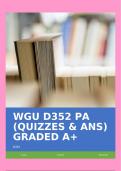 WGU D352 PA (QUIZZES & ANS) GRADED A+