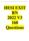 Hesi Exit Rn Exam 2022 v3 Real 160 Questions And Answers