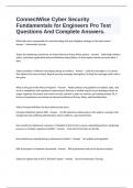 ConnectWise Cyber Security Fundamentals for Engineers Pro Test Questions And Complete Answers.