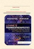 Complete Test Bank for  Lehne's Pharmacotherapeutics For Advanced Practice Nurses And Physician Assistants  3rd Edition by Laura D. Rosenthal, Jacqueline Rosenjack Burchum|| All Chapters 1-94|| Graded A+