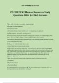 FACHE WK2 Human Resources Study Questions With Verified Answers