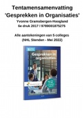 Tentamen samenvatting Gesprekken in Organisaties - 6e druk 2017 - Alle hoorcolleges 1-5 voorbereiding op het tentamen