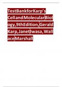 Test Bank for Karp’s Cell and Molecular Biology, 9th Edition, Gerald Karp, Janet Iwasa, Wallace M Test Bank for Karp’s Cell and Molecular Biology, 9th Edition, Gerald Karp, Janet Iwasa, Wallace M Test Bank for Karp’s Cell and Molecular Biology, 9th Editio