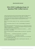 FOA CFOT Certification Exam v11 Questions With Verified Answers