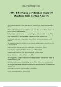 FOA- Fiber Optic Certification Exam T/F Questions With Verified Answers