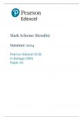 GCSE EDEXCEL BIOLOGY June 2024 - PAPER 2 Higher Tier Mark Scheme (1BI0/2H) [VERIFIED]