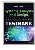 Test Bank for Dennis, Wixom, Roth Systems Analysis and Design, 8th Edition  ||All Chapters