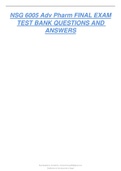 NSG 6005 Adv Pharm FINAL EXAM TEST BANK QUESTIONS AND ANSWERS