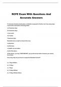 RCFE Exam With Questions And Accurate Answers