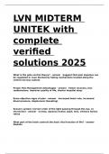 LVN MIDTERM UNITEK with complete verified solutions 2025