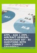 ATPL - AGK 1 (MPL - AIRCRAFT GENERAL KNOWLEDGE SET - B) QUESTIONS WITH 100% CORRECT ANSWERS!!