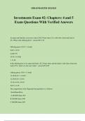 Investments Exam #2: Chapters: 4 and 5 Exam Questions With Verified Answers