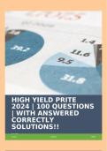 HIGH YIELD PRITE 2024 | 100 QUESTIONS | WITH ANSWERED CORRECTLY SOLUTIONS!!