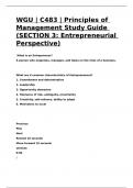 WGU C483 Principles of Management Study Guide (SECTION 3 Entrepreneurial Perspective).