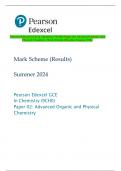 Pearson Edexcel GCE In Chemistry (9CH0) Paper 02: Advanced Organic and  Physical Chemistry Mark Scheme (Results) Summer 2024