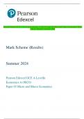 Pearson Edexcel GCE A Level In Economics A (9EC0) Paper 03 Micro and Macro Economics Mark  Scheme (Results) Summer 2024