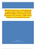 NR-601 Primary Care of the Maturing & Aged Family Practicum 2024-2025 NUR 601 Midterm Exam Study Guide Questions and Answers | 100% Pass | Grades A+| Guaranteed Success