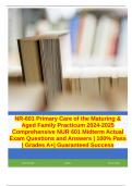 NR-601 Primary Care of the Maturing & Aged Family Practicum 2024-2025 Comprehensive NUR 601 Midterm Actual Exam Questions and Answers | 100% Pass | Grades A+| Guaranteed Success