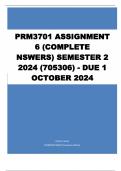 PRM3701 Assignment 6 (COMPLETE ANSWERS) Semester 2 2024 (705306) - DUE 1 October 2024  (UNISA) MODULE ASSIGNMENT