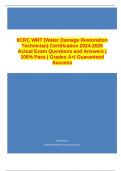 IICRC WRT (Water Damage Restoration Technician) Certification 2024-2025 Actual Exam Questions and Answers | 100% Pass | Grades A+| Guaranteed Success