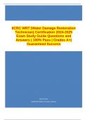 IICRC WRT (Water Damage Restoration Technician) Certification 2024-2025 Exam Study Guide Questions and Answers | 100% Pass | Grades A+| Guaranteed Success