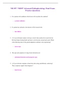 NR 507 / NR507 Advanced Pathophysiology Final Exam Practice Questions| Latest