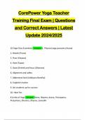 CorePower Yoga Teacher Training Final Exam | Questions and Correct Answers | Latest Update 2024/2025