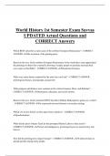 World History 1st Semester Exam Savvas UPDATED Actual Questions and  CORRECT Answers