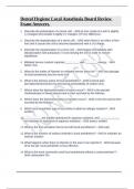 Dental Hygiene Local Anesthesia Board Review Exam Answers.