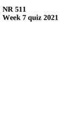 NR 511 Week 7 quiz 2021