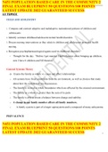 N451 POPULATION BASED CARE IN THE COMMUNITY 2 FINAL EXAM BLUEPRINT 50 QUESTIONS/100 POINTS LATEST UPDATE 2022 GUARANTEED SUCCESS                                                                                                               