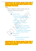 UNIVERSITY OF TEXAS NURS 5336 FNP 3 FINAL EXAM REVIEW NEW UPDATE 2022 ASSURED SUCCESS 