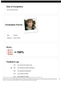 VSIM Christopher Parrish Diagnosis: Cystic Fibrosis feedback log - Scored 100% (latest 2020/2021)