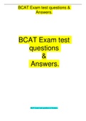 BCAT Exam test questions & Answers.