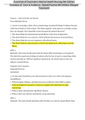 Essentials of Psychiatric Mental Health Nursing 8th Edition Concepts of  Care in Evidence - Based Practice 8th Edition Morgan Townsend TEST BANK