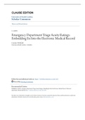  Emergency Department Triage Acuity Ratings: Embedding Esi Into the Electronic Medical Record