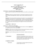 Anatomy and Physiology 101 Lab 2 Microscope, Cellular Structure, The Cell Cycle Labs 4, 5, and 7 in manual Textbook Figures 3.3, 3.7, and 3.37 Table 3.3 and 3.5