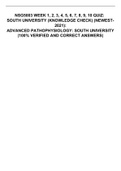 NSG5003/ NSG 5003 WEEK 1, 2, 3, 4, 5, 6, 7, 8, 9, 10 QUIZ:  SOUTH UNIVERSITY (KNOWLEDGE CHECK) (NEWEST-2021): ADVANCED PATHOPHYSIOLOGY: SOUTH UNIVERSITY |100% VERIFIED AND CORRECT ANSWERS|