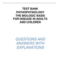 TEST BANK PATHOPHYSIOLOGY THE BIOLOGIC BASIS FOR DISEASE IN ADULTS AND CHILDREN 8th Edition Kathryn L. McCance, Sue E. Huether