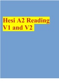 Hesi A2 Reading V1 and V2