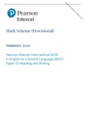 Pearson Edexcel International GCSEIn English as a Second Language (4ES1)Paper 01 Reading and Writing|| MARK SCHEME 2021