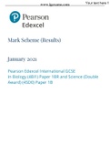 Pearson Edexcel International GCSE In Biology (4BI1) Paper 1BR and Science (Double Award) (4SD0) Paper 1B Mark Scheme (Results)  2021