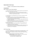 Exam 1 Study Guide Neuroscience and Behavior