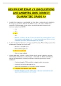 HESI PN EXIT EXAM V3 110 QUESTIONS AND ANSWERS 100% CORRECT GUARANTEED GRADE A+