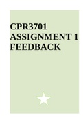 CPR3701 ASSIGNMENT 1 FEEDBACK