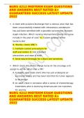 NURS 4212 MIDTERM EXAM QUESTIONS AND ANSWERS BEST RATED A+ GUARANTEED SUCCESS LATEST UPDATE 2022