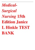 Medical- Surgical Nursing 15th Edition Janice L Hinkle TEST BANK