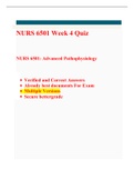 NURS 6501 Week 4 Quiz-(Latest 4 Versions), NURS 6501/ NURS 6501N Quiz 4, Advanced Pathophysiology